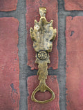 Bacchus Bottle Opener & Keyring - Antique Brass Finish - The Black Broom