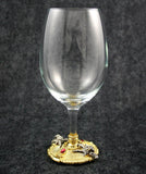 Baphomet Wine Glass - Gold-Plated with Red Stones - The Black Broom