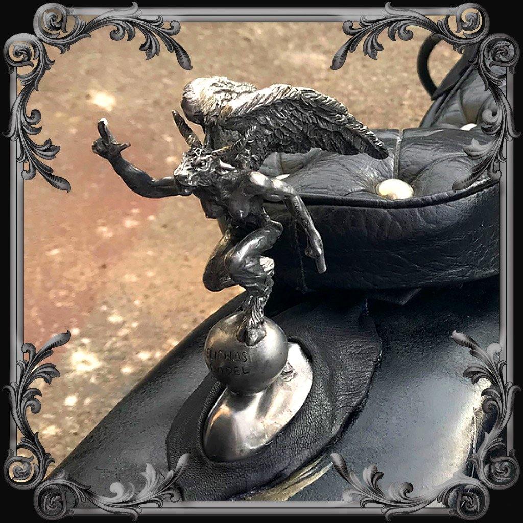 Baphomet Hood Ornament - Polished Pewter - MADE TO ORDER! - The Black Broom