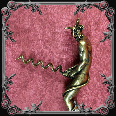Naughty Devil Corkscrew - Antique Brass Finish - The Black Broom