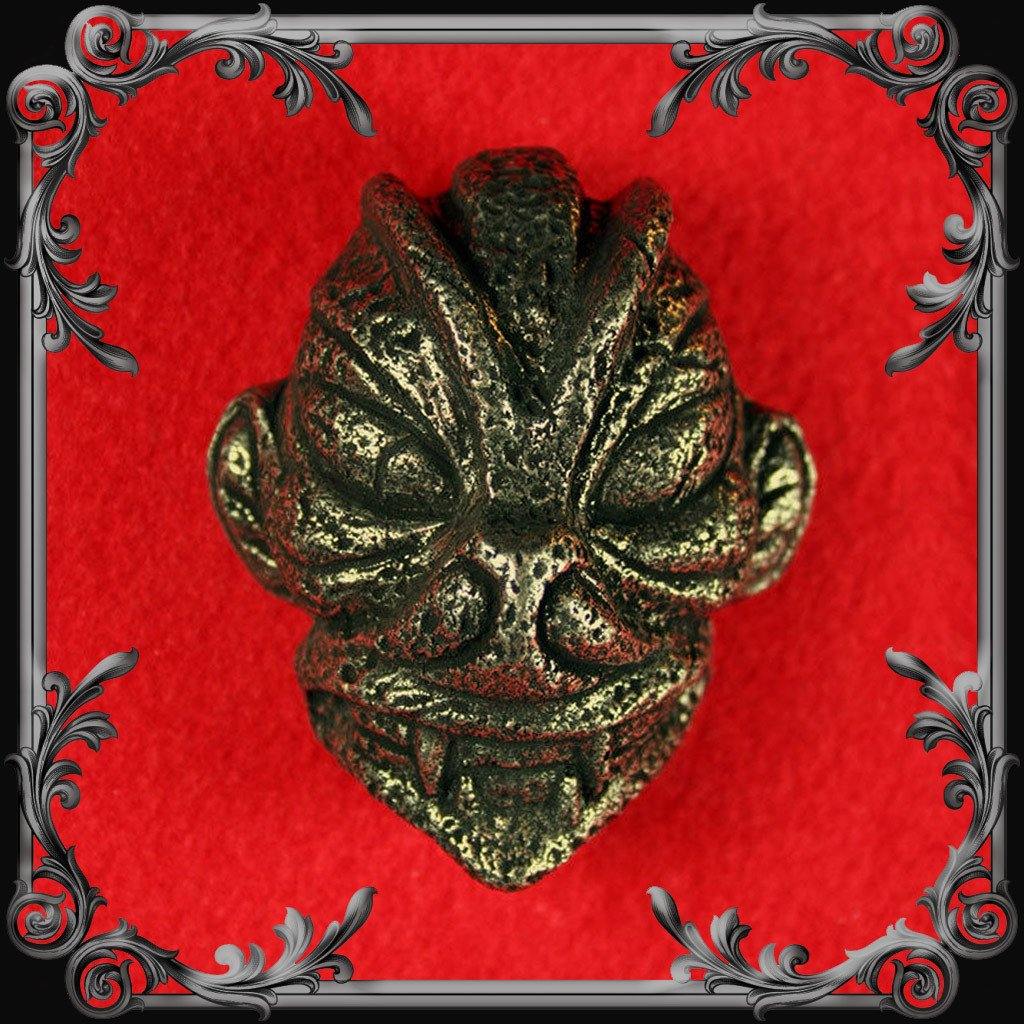 Pazuzu Head Belt Buckle - Antique Brass Finish - The Black Broom