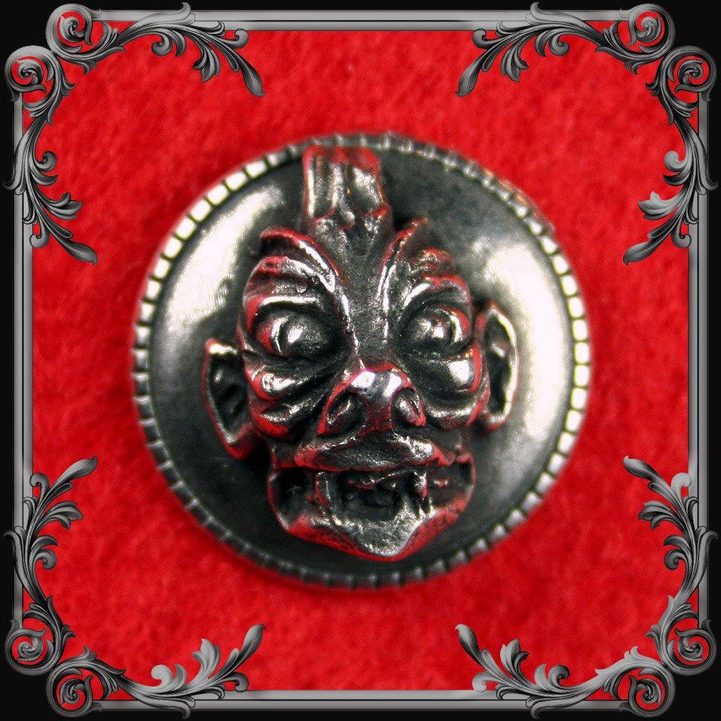 Pair of Pazuzu Buttons - The Black Broom