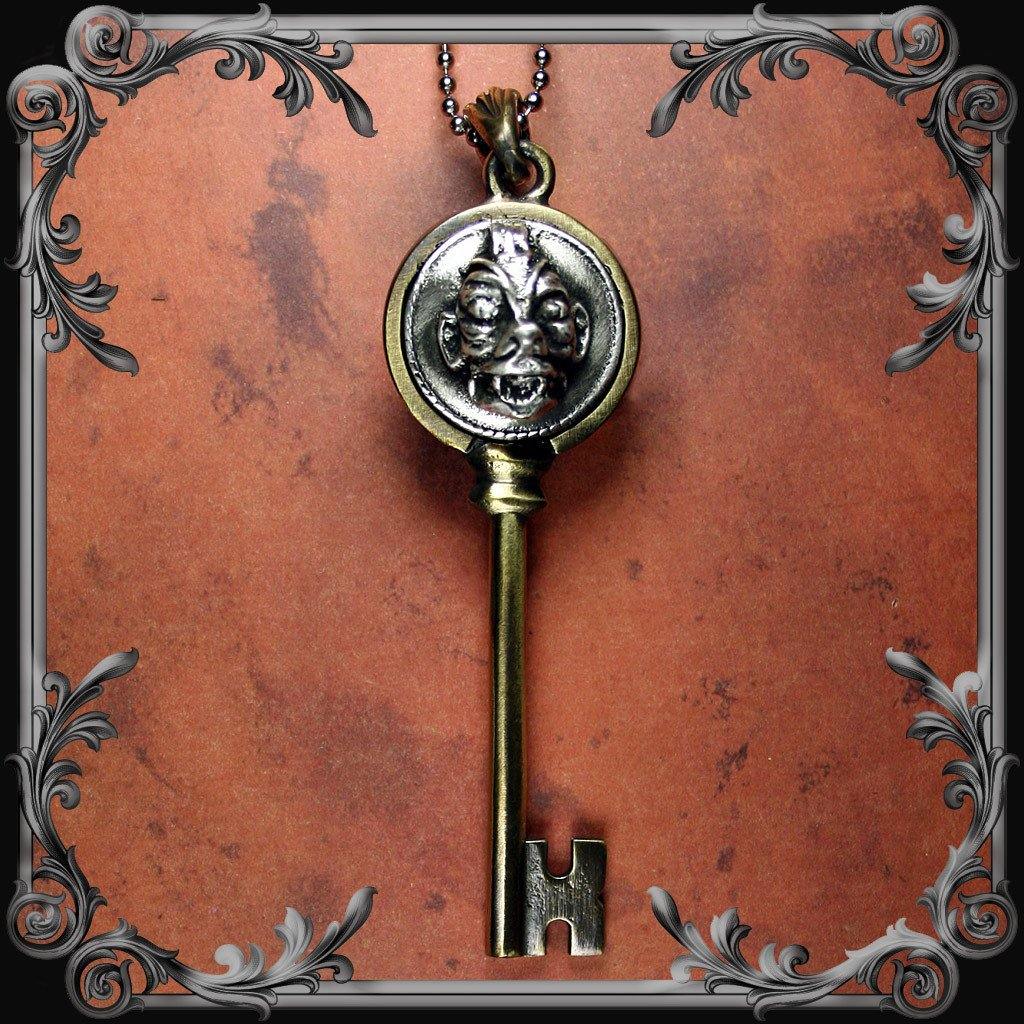 Pazuzu Key Pendant - Antique Brass Finish - The Black Broom