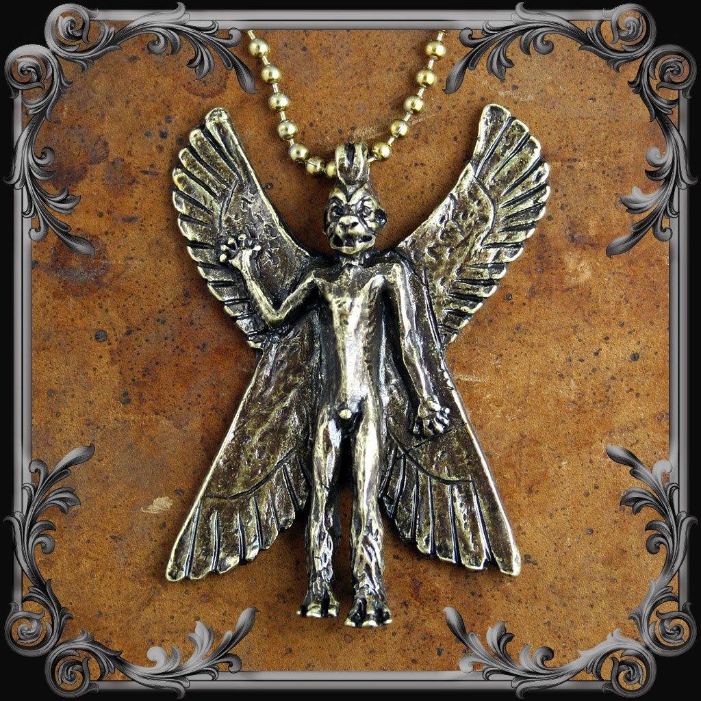 Pazuzu Necklace - Antique Brass Finish - The Black Broom