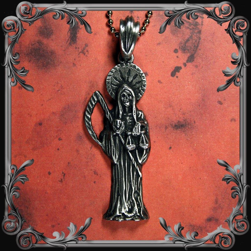 Santa Muerte Necklace - Medium - The Black Broom