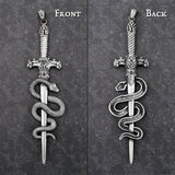 Sword and Serpent Pendant - Black Rhinestones - The Black Broom