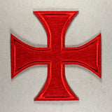 Templar cross embroidered on red felt