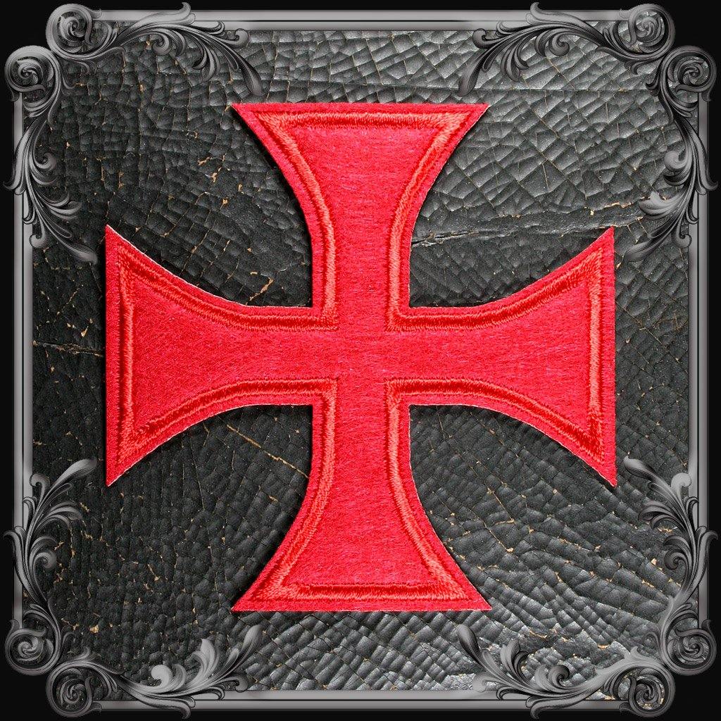 Sew and/or iron on embroidered Templar Cross patch