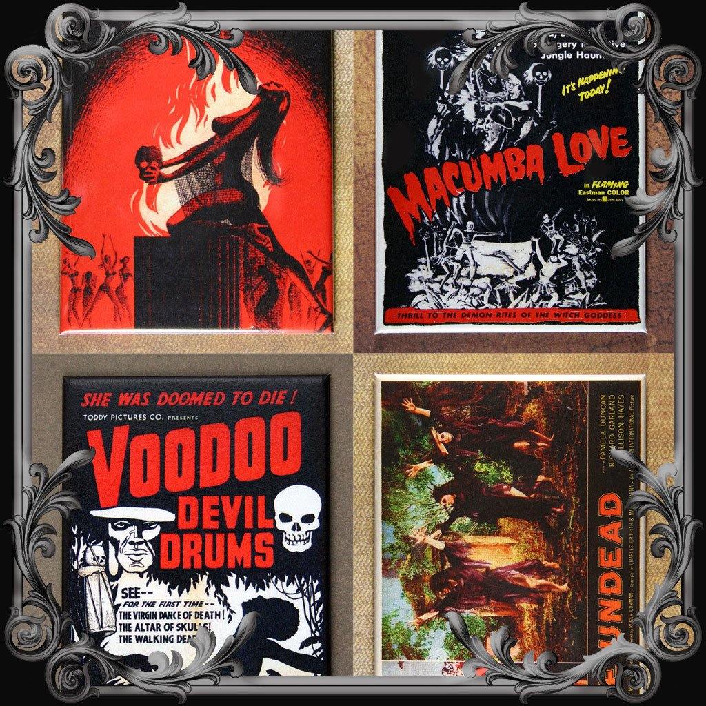 Set of 4 Voodoo Themed Fridge Magnets – The Black Broom