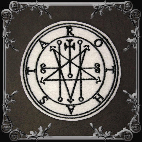 Astaroth Seal Patch - White - The Black Broom