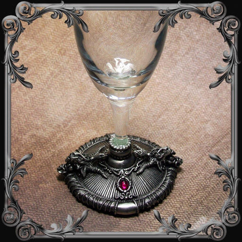 Baphomet Flute Glass with Red Stones - The Black Broom