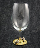 Baphomet Wine Glass - Gold-Plated with Black & Red Stones - The Black Broom