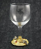 Baphomet Wine Glass - Gold-Plated with 2 Red Stones - The Black Broom