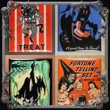 Set of 4 Halloween Themed Fridge Magnets - The Black Broom