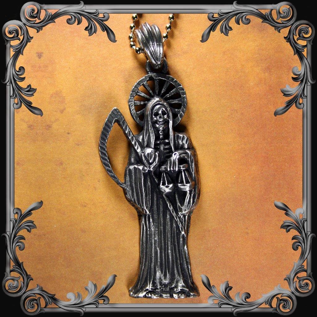 Santa Muerte Necklace - Large - The Black Broom