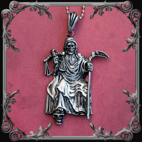Santa Muerte Seated Necklace - The Black Broom