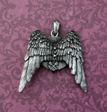 Detail of back of the Baphomet Medallion with Wings by The Black Broom