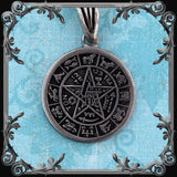 Zodiac Tetragrammaton Necklace (Double-sided) - The Black Broom